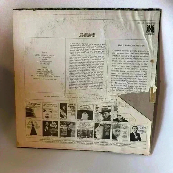 Johnny Horton Vinyl Record - The Legendary - Harmony - Picture 3 of 6